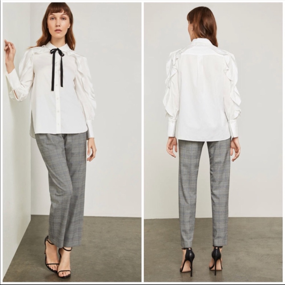 BCBGMAXAZRIA Women's Ruffle Shirt